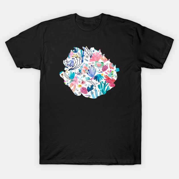 Modern Coral Reef Multi T-Shirt by ninoladesign